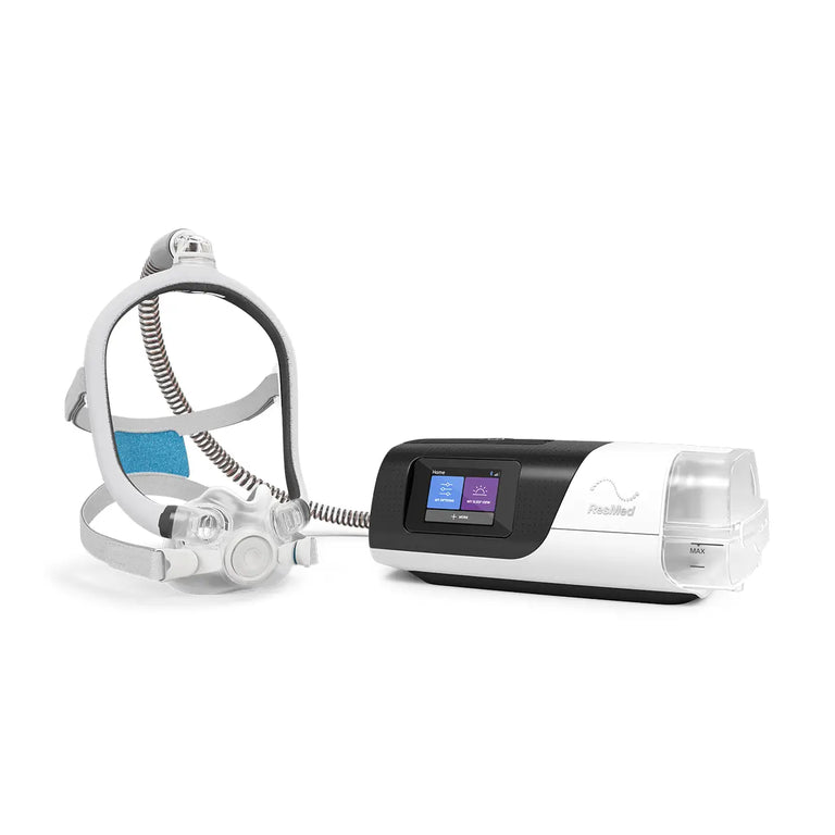 The Airsense 11 attached to the F30i mask facing left