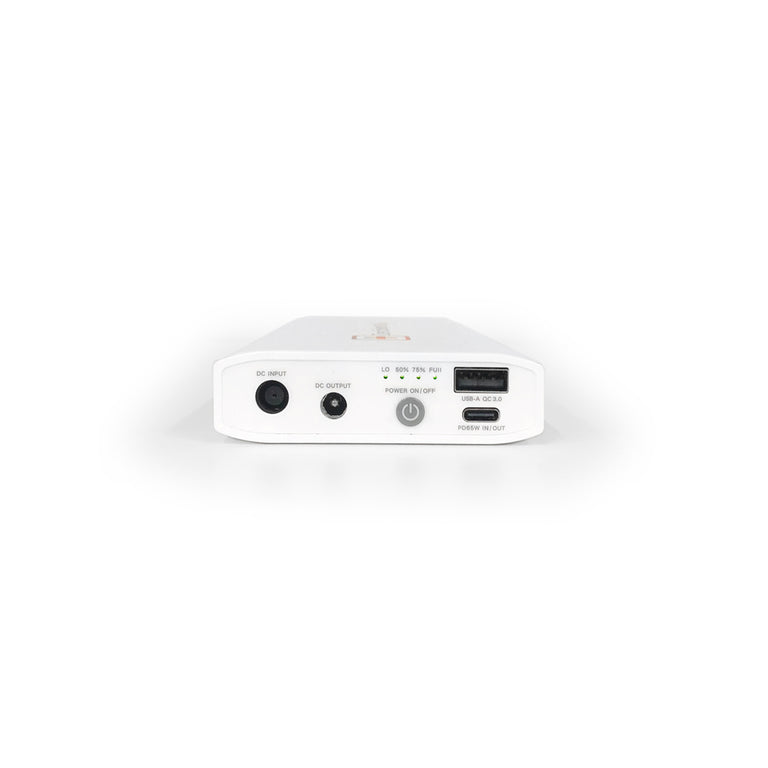 White box with 'Zopec Explore Mini' branding on a white background on the side with multiple ports including USB-C, USB-A, and a power output jack, shown on a clean white background.