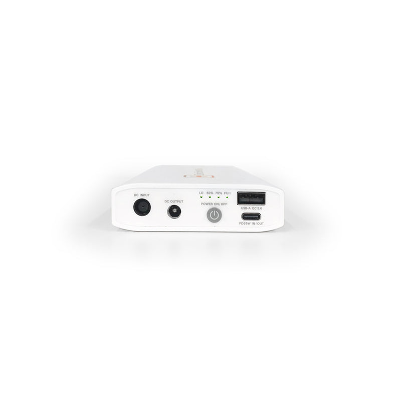 White box with 'Zopec Explore Mini' branding on a white background on the side with multiple ports including USB-C, USB-A, and a power output jack, shown on a clean white background.