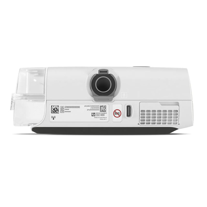 Rear view of the Resmed AirCurve 11 VAuto on a white background