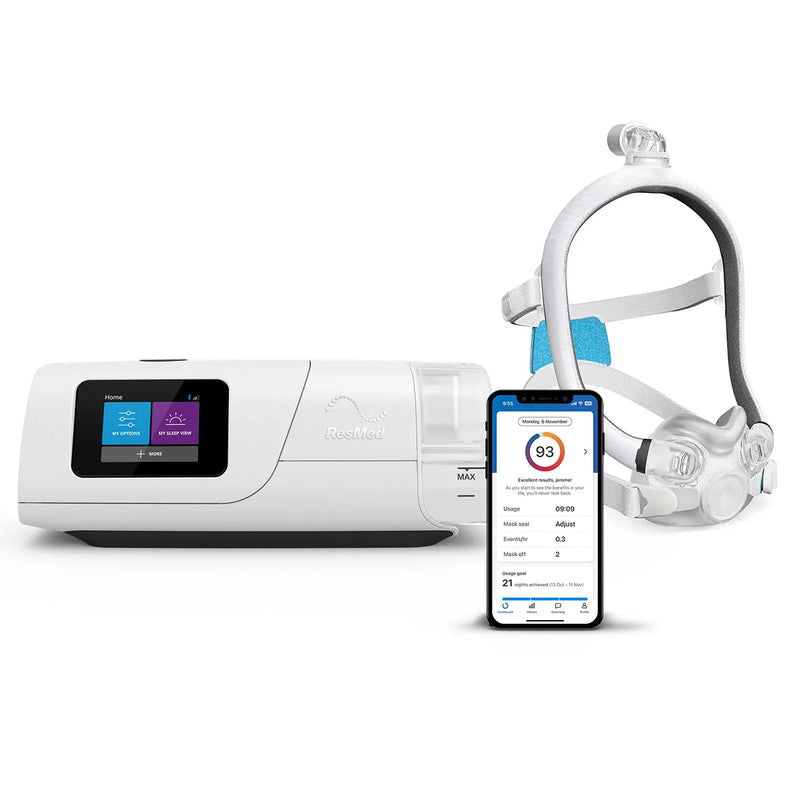 Resmed AirCurve 11 VAuto device with CPAP Mask and myAir app