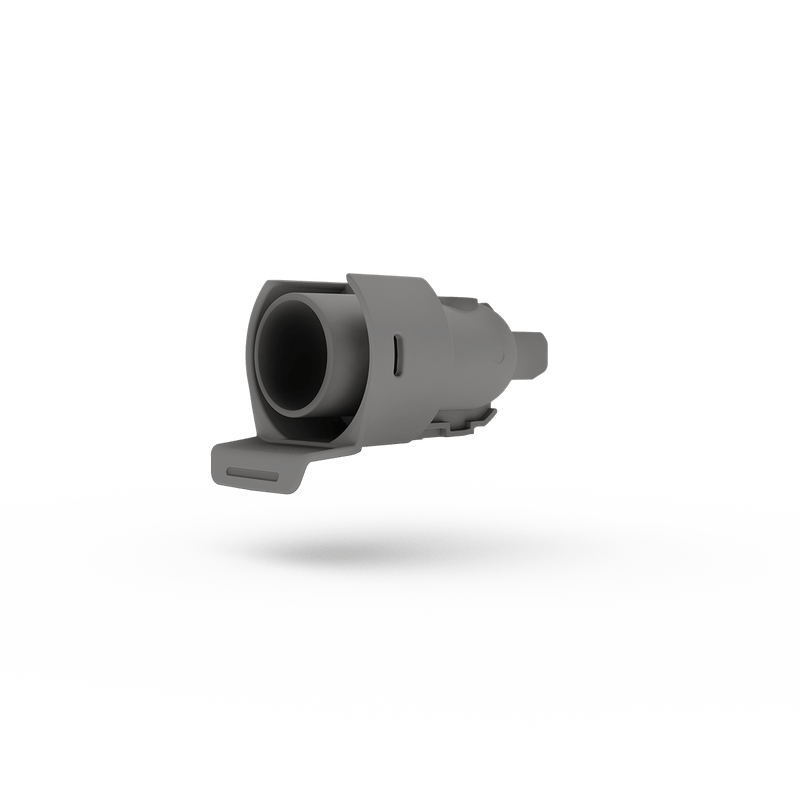 ResMed Air outlet grey in color, it is floating on transparent pbackground