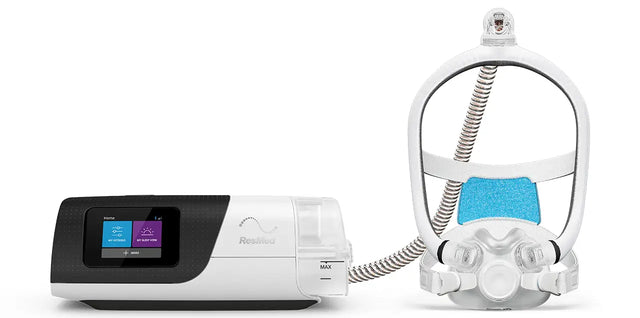 The Airsense 11 CPAP Machine attached to the F30i Mask 