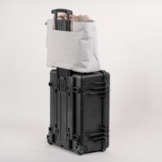 CPAP Tote bag on the extended handle of a luggage