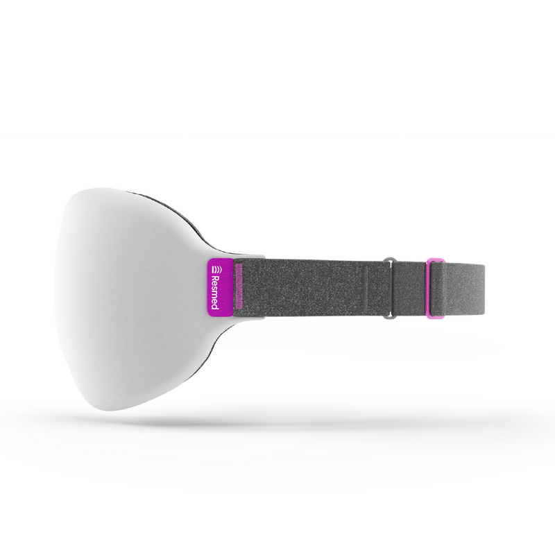 White background with Nyx mask shwoing a profile to the left