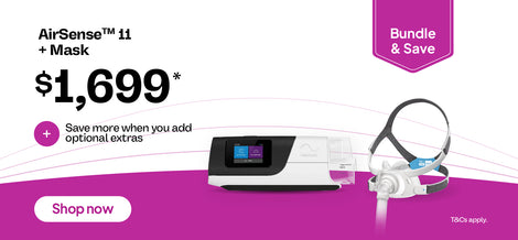 Resmed AirSense 11 CPAP machine and mask bundle offer priced at $1,699, with additional savings available on optional extras.