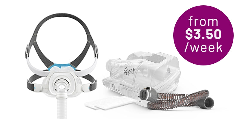 ResMed AirFit Smart Care bundle featuring a full face mask with accessories, from $3.50 per week.