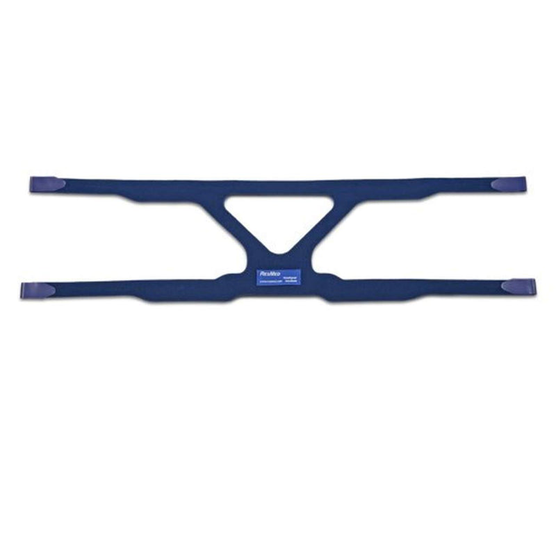 A blue replacement headgear for ResMed Quattro Mirage SoftGel Nasal Mask without clips.