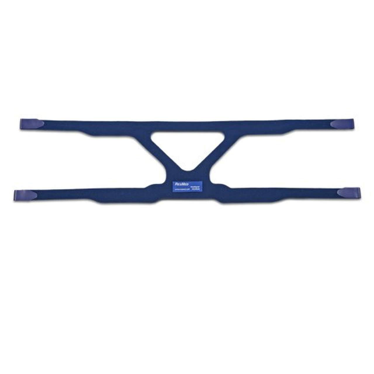 A blue replacement headgear for ResMed Quattro Mirage SoftGel Nasal Mask without clips.