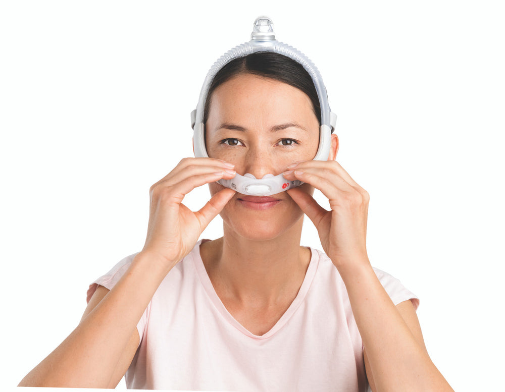 Woman Wearing the ResMed AirFit P30i
