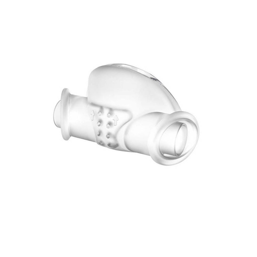 A transparent, silicone cushion for a ResMed Pixi Paediatric CPAP mask, featuring multiple holes for pressure equalization.