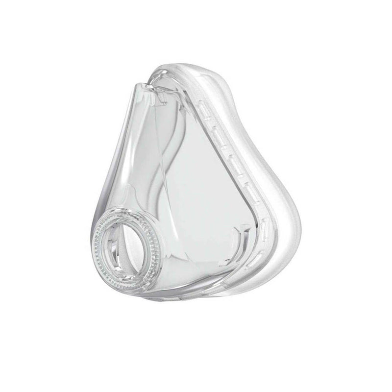 A transparent, silicone cushion for CPAP masks