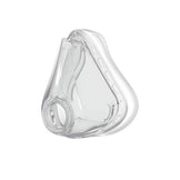 A transparent, silicone cushion for CPAP masks