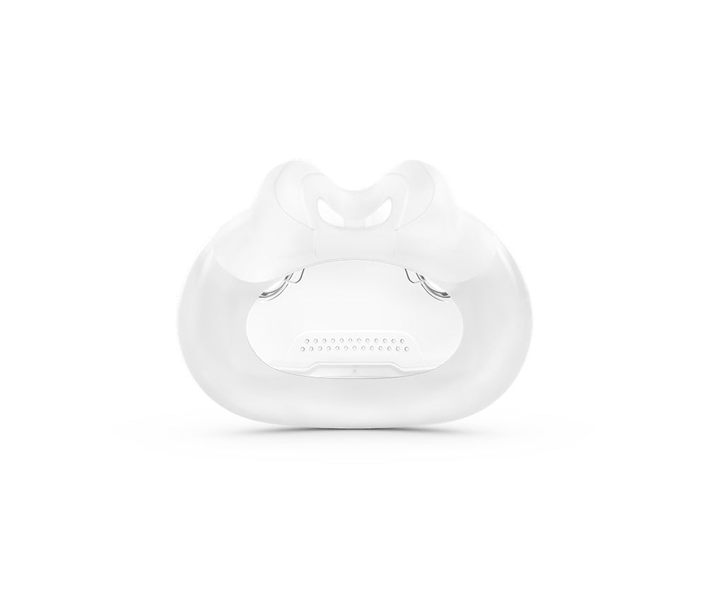 Soft silicone full face cushion for ResMed Airfit F30i mask, displayed on a white background.