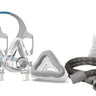A set of two AirTouch masks with a CPAP cushion and accessories on the side