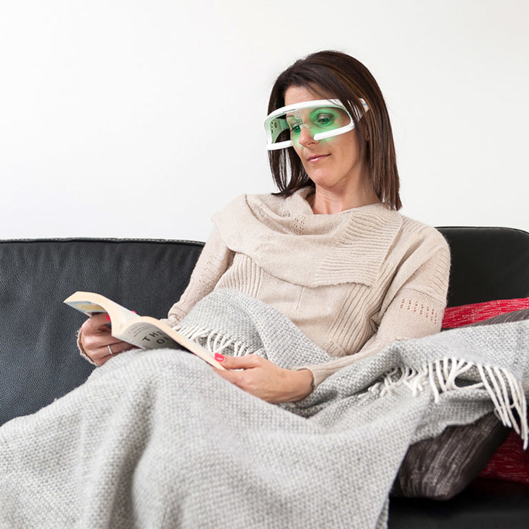 Re-timer Light Therapy Glasses In Use