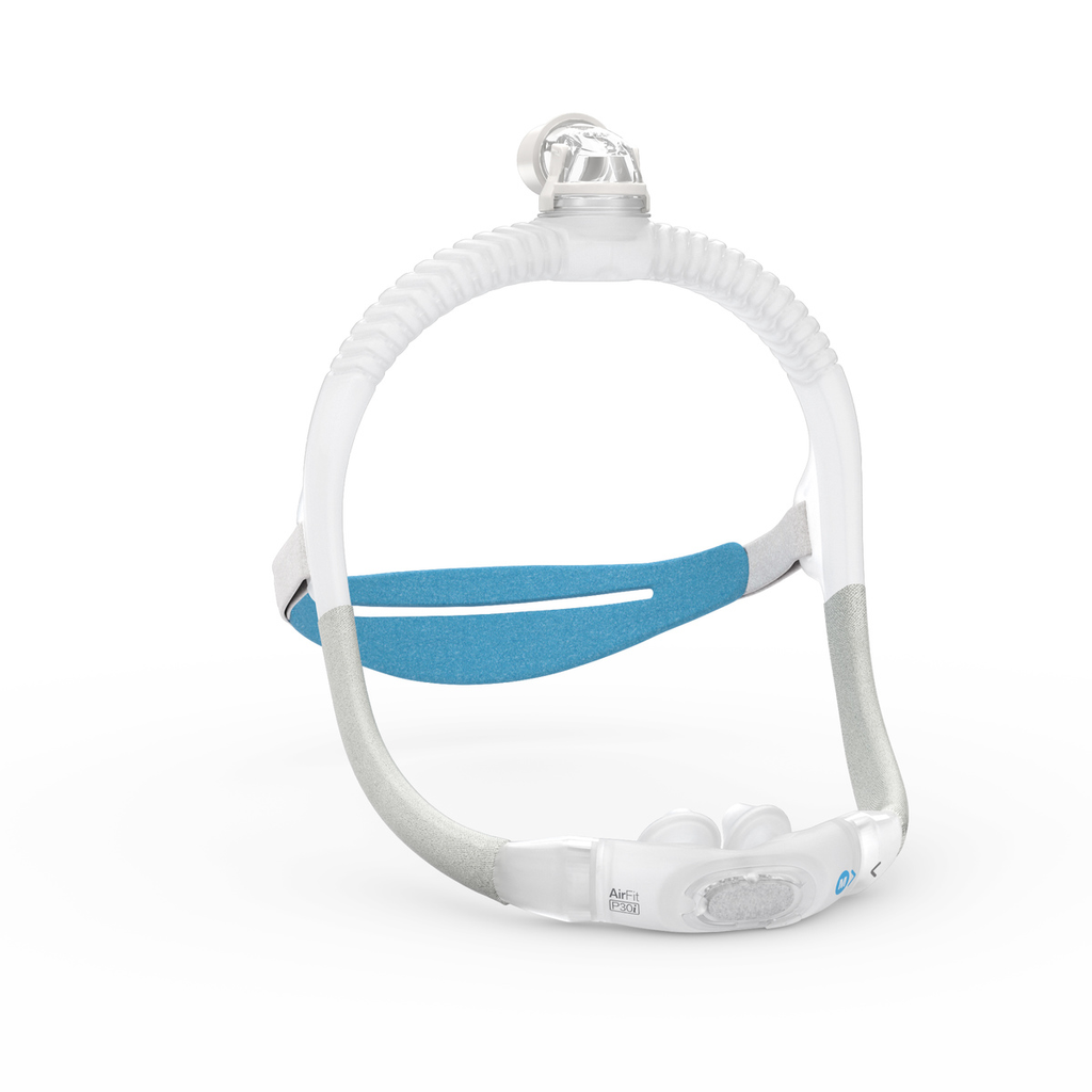 ResMed AirFit P30i Pillows Mask tilted to the right