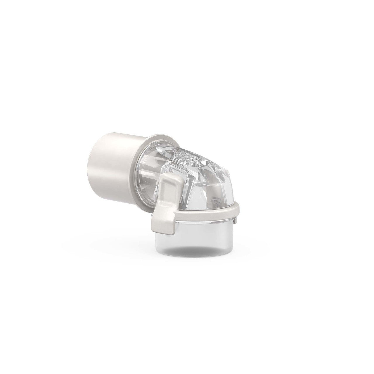 A replacement elbow for the CPAP mask, shown isolated on a white background.