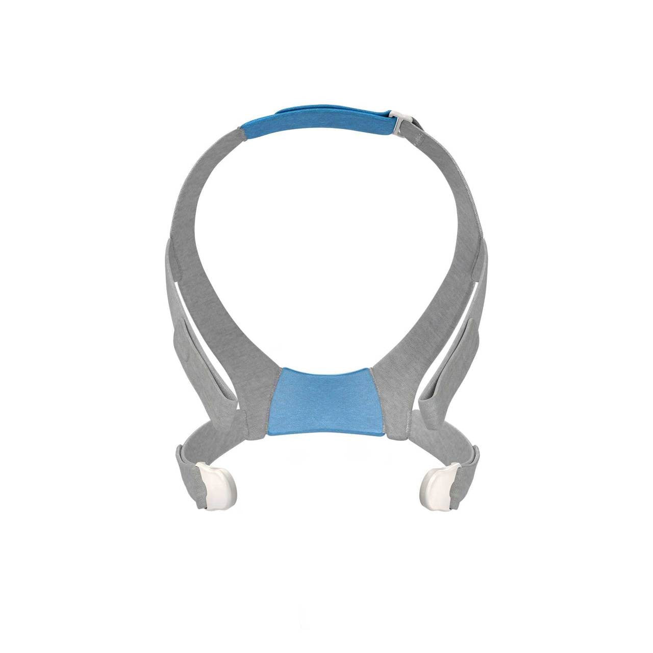 A gray and blue mask headgear